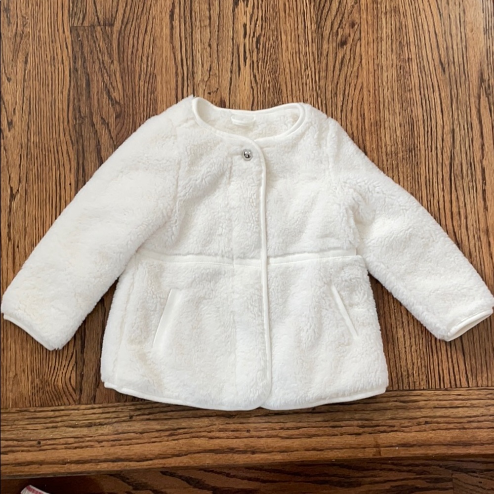 Janie and Jack Cream Sherpa Coat size 18-24 mo